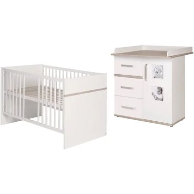 Roba Baby Schlafzimmer-Set - Moritz - Weiß/Luna Elm - Umbaubar zum Juniorbett Roba Baby Schlafzimmer-Set - Moritz - Weiß/Luna Elm - Umbaubar zum Juniorbett