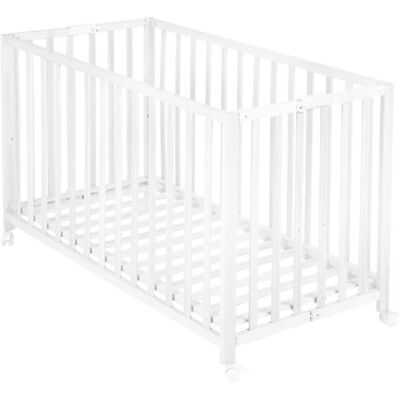 Lit Pliable ROBA - Hêtre, Blanc, 60x120cm - Berceau Bébé Lit Pliable ROBA - Hêtre, Blanc, 60x120cm - Berceau Bébé