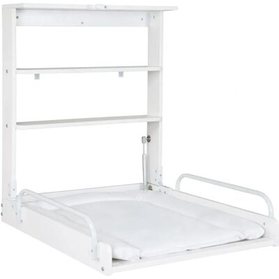 Table à langer murale roba - Pliable, avec matelas, blanc Table à langer murale roba - Pliable, avec matelas, blanc
