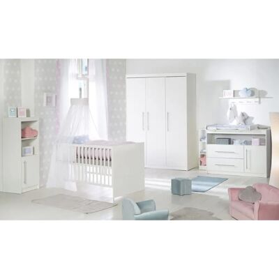 Roba Kinderzimmer-Set Maren Weiß Beige - Verstellbares Gitterbett & Wickelkommode Roba Kinderzimmer-Set Maren Weiß Beige - Verstellbares Gitterbett & Wickelkommode