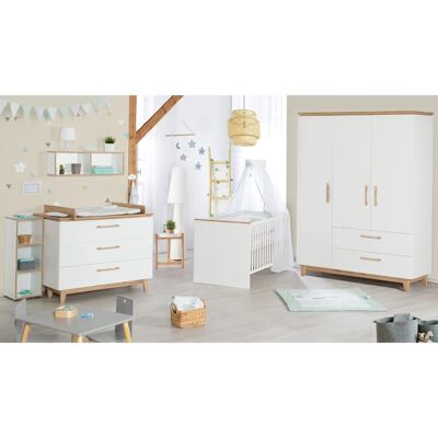 Babyzimmer-Komplettset ROBA Finn - Höhenverstellbar, Umbaubar, Weiß Babyzimmer-Komplettset ROBA Finn - Höhenverstellbar, Umbaubar, Weiß