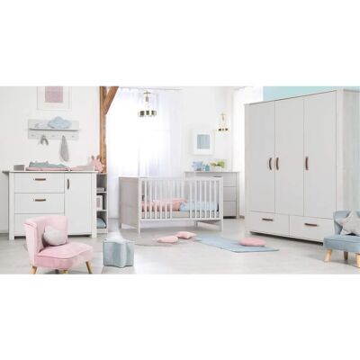 ROBA Mila Babyzimmer-Komplettset - Verstellbares Kinderbett, Wickelkommode & Schrank ROBA Mila Babyzimmer-Komplettset - Verstellbares Kinderbett, Wickelkommode & Schrank