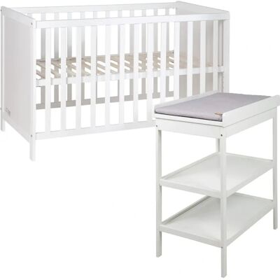 Roba Baby Schlafzimmer-Set - Höhenverstellbares Beistellbett & Wickelregal Roba Baby Schlafzimmer-Set - Höhenverstellbares Beistellbett & Wickelregal