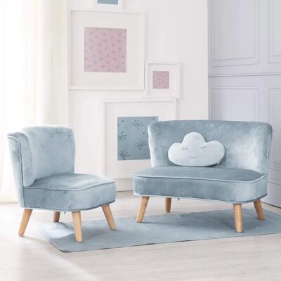 Ensemble de Mobilier Enfants ROBA Lil Sofa - Velours Bleu Ensemble de Mobilier Enfants ROBA Lil Sofa - Velours Bleu