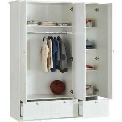 Mia & Mo Suna weiß Kleiderschrank - Kinderzimmermöbel Mia & Mo Suna weiß Kleiderschrank - Kinderzimmermöbel