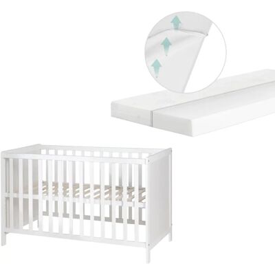 ROBA Kinderbett 2-in-1 - Beistellbett & Gitterbett, Höhenverstellbar, mit Matratze ROBA Kinderbett 2-in-1 - Beistellbett & Gitterbett, Höhenverstellbar, mit Matratze