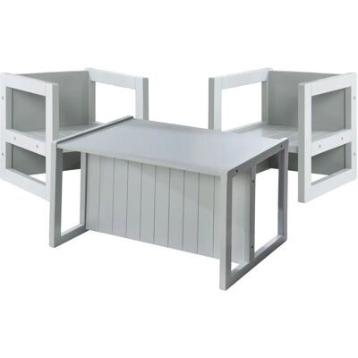 roba Mobilier Enfant - 2 Tabourets & 1 Table - Gris - Publicité roba Mobilier Enfant - 2 Tabourets & 1 Table - Gris - Publicité