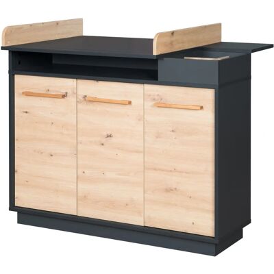 ROBA Wickelkommode - Lenn, 3 Türen, Anthrazit/Eiche - Baby Wickeltisch ROBA Wickelkommode - Lenn, 3 Türen, Anthrazit/Eiche - Baby Wickeltisch