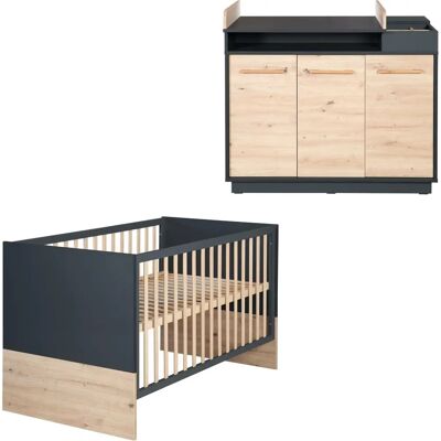 ROBA Lenn Babyzimmer-Set - Höhenverstellbares Gitterbett, Wickeltisch, Modernes Design ROBA Lenn Babyzimmer-Set - Höhenverstellbares Gitterbett, Wickeltisch, Modernes Design