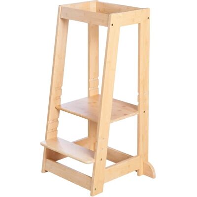Torre de Aprendizaje Montessori de Bambú - Ajustable - Soporta 80 kg Torre de Aprendizaje Montessori de Bambú - Ajustable - Soporta 80 kg