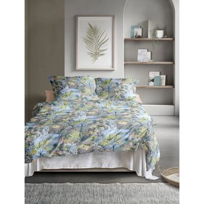 IRISETTE Tokio 8598 Blau Mako-Satin Bettwäsche - Bettwäsche IRISETTE Tokio 8598 Blau Mako-Satin Bettwäsche - Bettwäsche