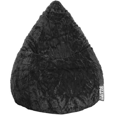 SITTING POINT Fluffy XL pouf - Confortevole, versatile, nero SITTING POINT Fluffy XL pouf - Confortevole, versatile, nero
