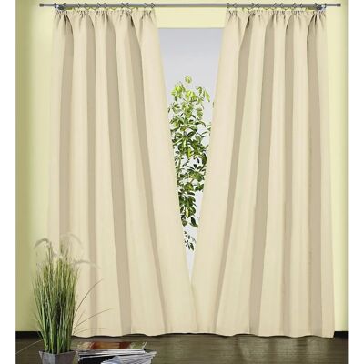 WECKBRODT Sento Beigegardine - Blickdicht, Baumwolle-Polyester WECKBRODT Sento Beigegardine - Blickdicht, Baumwolle-Polyester