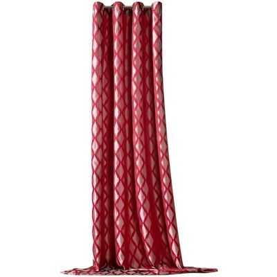 WECKBRODT Raut Vorhang 245cm, Ösen, 140cm, Silber (Rot, Silber) - Gardinen WECKBRODT Raut Vorhang 245cm, Ösen, 140cm, Silber (Rot, Silber) - Gardinen