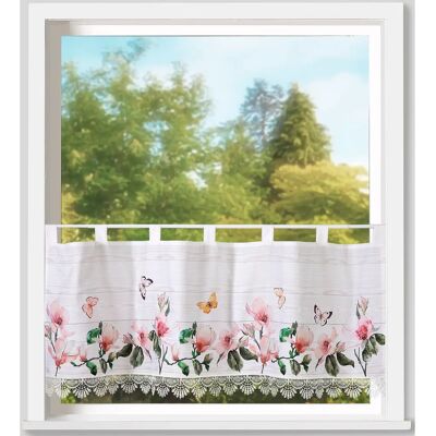 Weckbrodt Thalia Bunt 120x45cm Satin Gardine mit Blumen Weckbrodt Thalia Bunt 120x45cm Satin Gardine mit Blumen