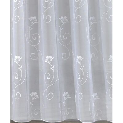 Weckbrodt Lilly Weiße Blumen Jacquard Gardine Weckbrodt Lilly Weiße Blumen Jacquard Gardine