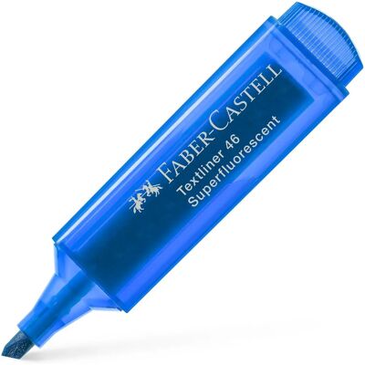 Faber Castell Highlighter Blue - Smudge Proof, Water Based, 3 Widths Faber Castell Highlighter Blue - Smudge Proof, Water Based, 3 Widths
