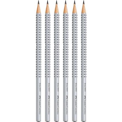 Faber Castell Grip 2001 - Lápis - Pacote com 6 - Prata Faber Castell Grip 2001 - Lápis - Pacote com 6 - Prata