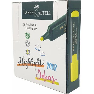 Faber Castell Highlighter Yellow - Highlighter - Smudge-proof, Water-based, 3 Widths Faber Castell Highlighter Yellow - Highlighter - Smudge-proof, Water-based, 3 Widths