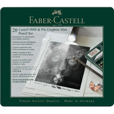 Faber-Castell Pitt Graphite Matt & Castell 9000 Ensemble Multi 20 pcs - Crayons Graphite Faber-Castell Pitt Graphite Matt & Castell 9000 Ensemble Multi 20 pcs - Crayons Graphite