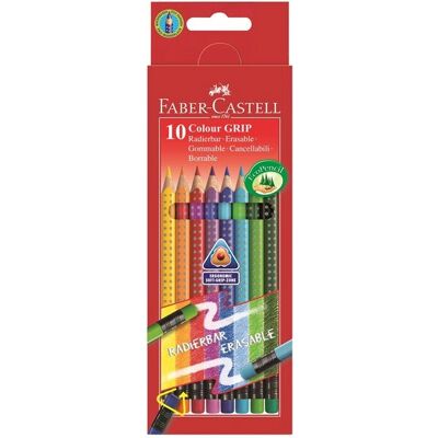 Faber-Castell Farbset. Faber-Castell Buntstifte mit Radiergummi - Grip - 10 Stück Faber-Castell Farbset. Faber-Castell Buntstifte mit Radiergummi - Grip - 10 Stück