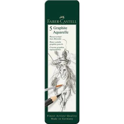Matita grafite HB Faber-Castell - 5 pezzi solubili in acqua Matita grafite HB Faber-Castell - 5 pezzi solubili in acqua