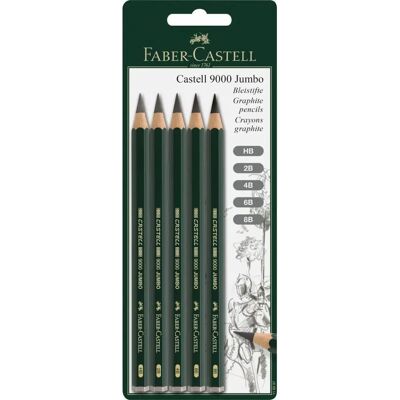 Faber-Castell 9000 Jumbo grafitpennor - Skisser & skuggning Faber-Castell 9000 Jumbo grafitpennor - Skisser & skuggning