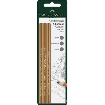 Faber-Castell 119999 Kohlezeichnung 3 Stück - Kohle Pencil Faber-Castell 119999 Kohlezeichnung 3 Stück - Kohle Pencil