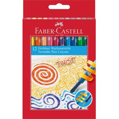 Faber-Castell Twistable Wax Crayon - 12 Pack - Crayons Faber-Castell Twistable Wax Crayon - 12 Pack - Crayons