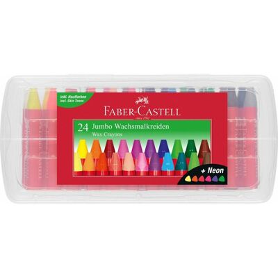 Faber-Castell 120034 Neon Jumbo Wachsmalkreiden - Kinderkreide Faber-Castell 120034 Neon Jumbo Wachsmalkreiden - Kinderkreide