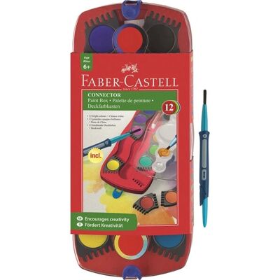 Faber-Castell 125023 Peinture à l'eau - 12 couleurs - Fournitures d'art - Publicité Faber-Castell 125023 Peinture à l'eau - 12 couleurs - Fournitures d'art - Publicité