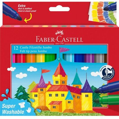 Faber-Castell Jumbo Filtpenna - Filtpenna - 12 Färger Faber-Castell Jumbo Filtpenna - Filtpenna - 12 Färger