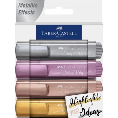 Marqueurs métalliques Faber-Castell - 15,5cm - Pack de 4 - Publicité Marqueurs métalliques Faber-Castell - 15,5cm - Pack de 4 - Publicité