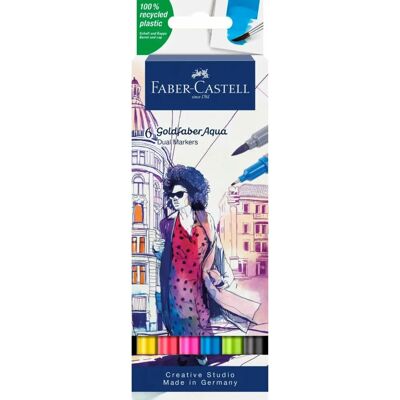 Marker Faber-Castell Model 164606 z podwójną końcówką - Wielokolorowy Marker Faber-Castell Model 164606 z podwójną końcówką - Wielokolorowy