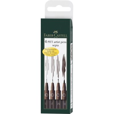 Faber-Castell Faber-Castell PITT Artist Sepia Set 4 - Drawing Pens Faber-Castell Faber-Castell PITT Artist Sepia Set 4 - Drawing Pens