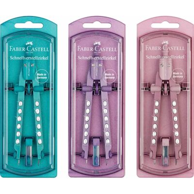 Faber-Castell 174323 Adjustable Compass - Assorted Colors - School & Art Faber-Castell 174323 Adjustable Compass - Assorted Colors - School & Art