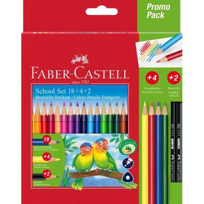 Faber-Castell Stiftset - Dreieckige Buntstifte, Graphitstifte Faber-Castell Stiftset - Dreieckige Buntstifte, Graphitstifte