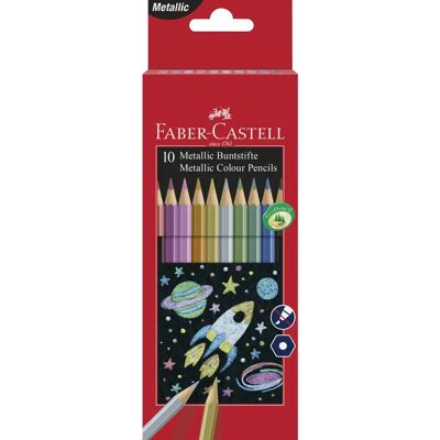 Faber 201583 Metallic Colour Pencil Pack of 10 - Lápis de cor metálicos Faber 201583 Metallic Colour Pencil Pack of 10 - Lápis de cor metálicos