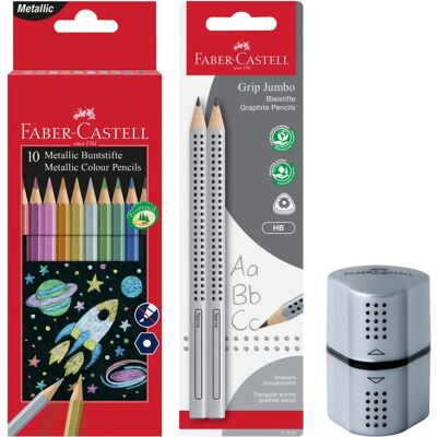 Faber-Castell 205028 - Metallic Farbstifte, Jumbo & Spitzer - Buntstiftset Faber-Castell 205028 - Metallic Farbstifte, Jumbo & Spitzer - Buntstiftset