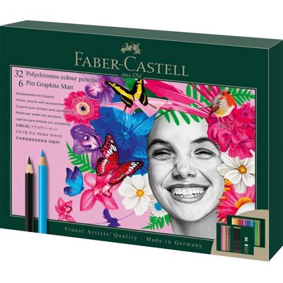 Faber-Castell Polychromos & Pitt Graphite Matt Set Flerfärgad - Konstmaterial Faber-Castell Polychromos & Pitt Graphite Matt Set Flerfärgad - Konstmaterial