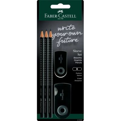 Faber-Castell 217059 Graphite Pencil Set - Black - B, 3 pcs Faber-Castell 217059 Graphite Pencil Set - Black - B, 3 pcs