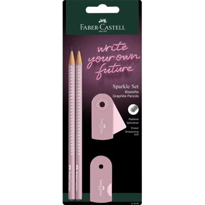 Faber-Castell 218480 Bleistiftset - Pink Glitzer, Graphit, Rosen Schatten Faber-Castell 218480 Bleistiftset - Pink Glitzer, Graphit, Rosen Schatten