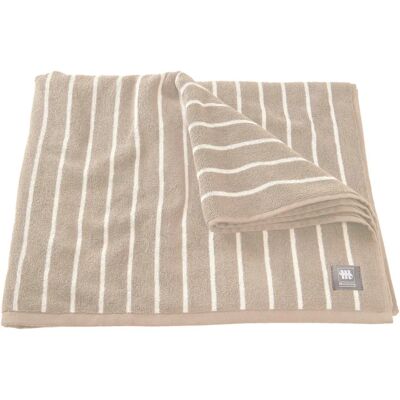 Musterring Needlestripe Beigefarbenes Jacquard Baumwollhandtuch - 100x150cm Musterring Needlestripe Beigefarbenes Jacquard Baumwollhandtuch - 100x150cm