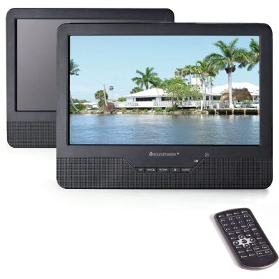 Soundmaster Tragbarer DVD/Blu-Ray Player - Dual 9" Bildschirm - Schwarz Soundmaster Tragbarer DVD/Blu-Ray Player - Dual 9" Bildschirm - Schwarz