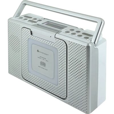 Soundmaster BCD480 Sistema estéreo portátil plateado - FM, MP3, Resistente a salpicaduras Soundmaster BCD480 Sistema estéreo portátil plateado - FM, MP3, Resistente a salpicaduras