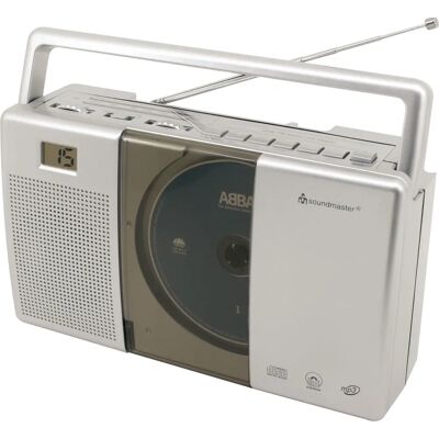 Système stéréo portable Soundmaster RCD1185 - Radio FM, CD, Gris - Publicité Système stéréo portable Soundmaster RCD1185 - Radio FM, CD, Gris - Publicité