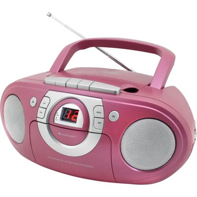 Soundmaster SCD5100PI Tragbarer Kassettenrekorder - Radio, Rosa Soundmaster SCD5100PI Tragbarer Kassettenrekorder - Radio, Rosa