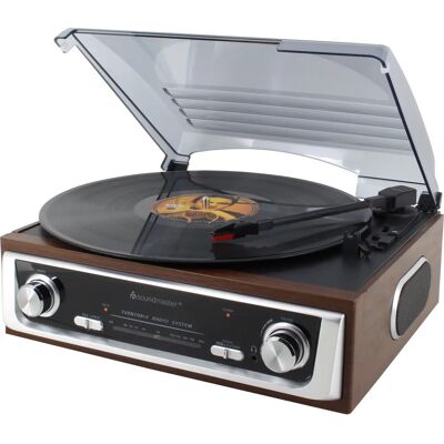 Soundmaster PL196H Retro Platenspeler - Vinylspeler met FM Radio Soundmaster PL196H Retro Platenspeler - Vinylspeler met FM Radio