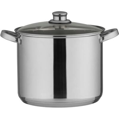 Olla Universal de Acero Inoxidable Axentia - 10L, Tapa de Vidrio Olla Universal de Acero Inoxidable Axentia - 10L, Tapa de Vidrio
