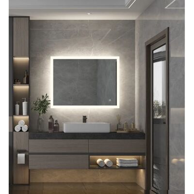 Espejo de baño WELLTIME 70x60cm Rectangular con luz LED táctil Espejo de baño WELLTIME 70x60cm Rectangular con luz LED táctil